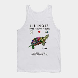 Illinois, Painted Turtle, Love, Valentines Day, State, Heart, Home, State Symbols Tank Top